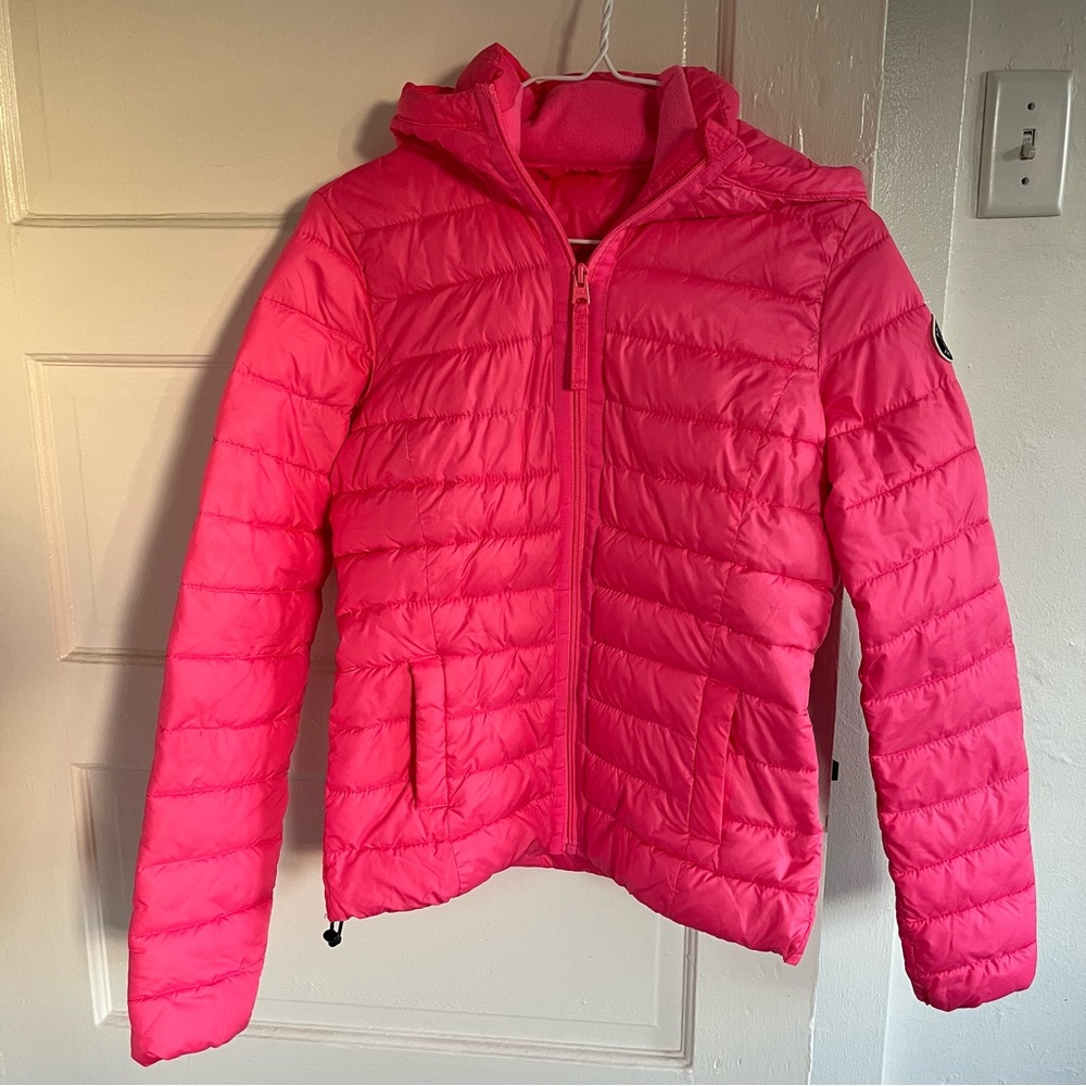 Abercrombie & Fitch Hot Pink Puffer Jacket Size XS